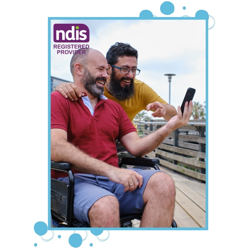 NDIS participant in WA attending a community outing with their support worker.